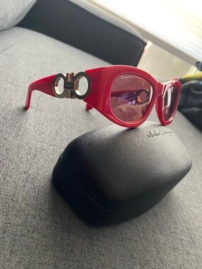 Salvatore Ferragamo Sunglasses with Gold Gancini Detail